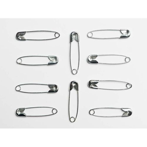 Lot De 10 Broches Épingle 30mm En Métal Argenté   Épingle A Nourrice