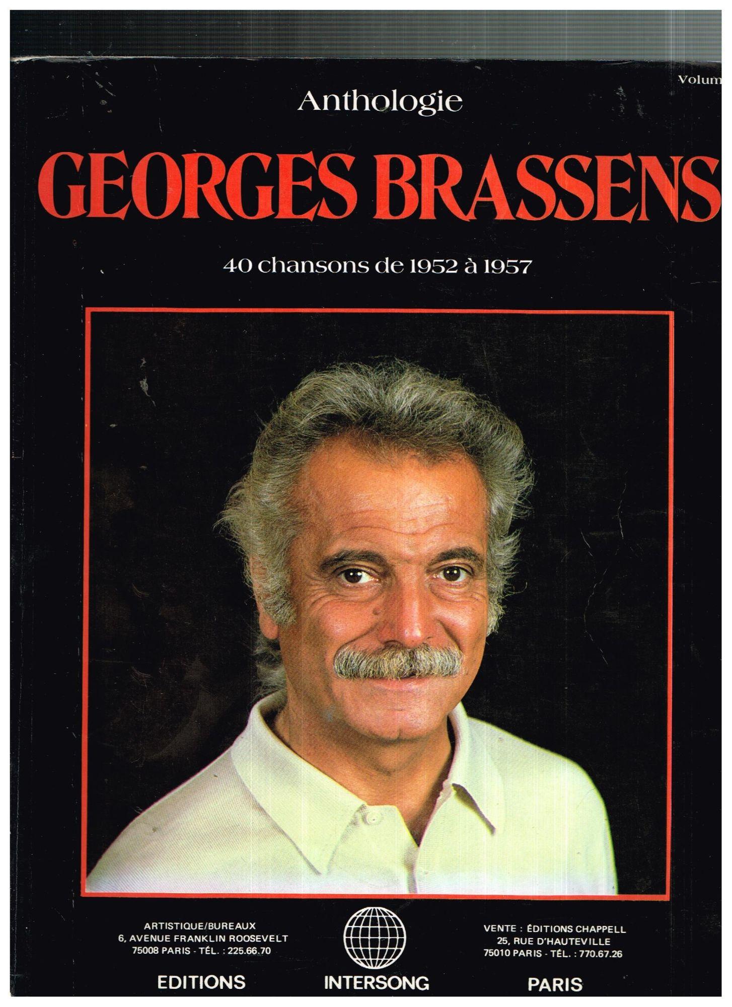 Anthologie Georges Brassens Vol 1 Partitions Musique Avec Accords Et Paroles 40 Chansons De 1952 A 1957 Pour Chant Et Guitare Rakuten