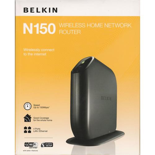 BELKIN N150 WIRELESS HOME NETWORK ROUTEUR Speed up to 150Mbps / 4 ports LAN