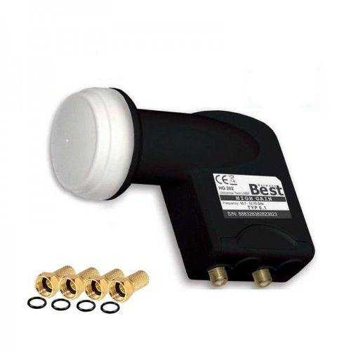 LNB Twin Best Germany HIGH GAIN 70 dB + 4 FICHES F