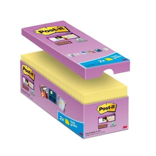 Post-It Pack Avantages 16 Blocs Dont 2 Offerts Notes Super Sticky Jaune - 76 X 76 Mm