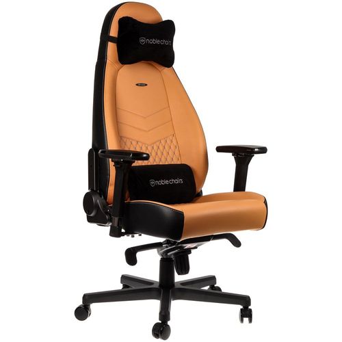Siège Pc Gamer Noblechairs Icon Cuir Veritable - Cognac/Noir/Cuir/4d