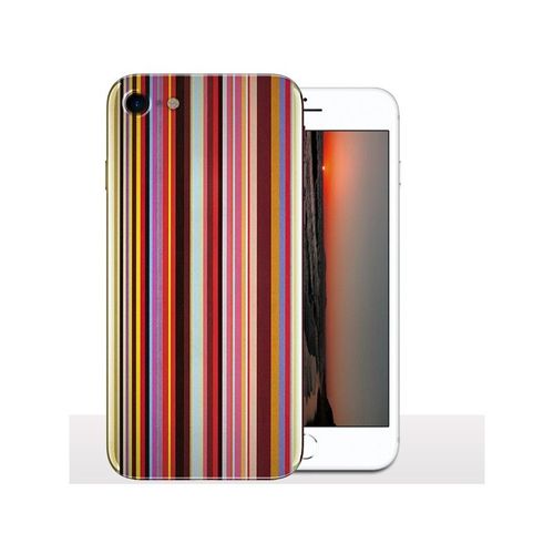 Coque D'iphone 8 Bandes Multicouleurs Rigide - Coque De Télephone Arriere