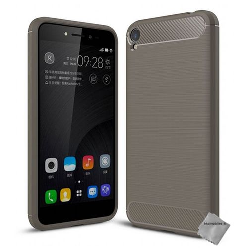 Housse Etui Coque Silicone Gel Carbone Pour Asus Zenfone Live Zb501kl + Verre Trempe - Gris