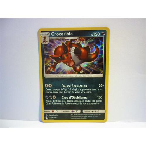 Carte Pokemon Francaise Holographique Crocorible 85/149 Soleil Et Lune