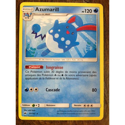 Azumarill 35/147 Série Soleil Et Lune Ombres Ardentes 