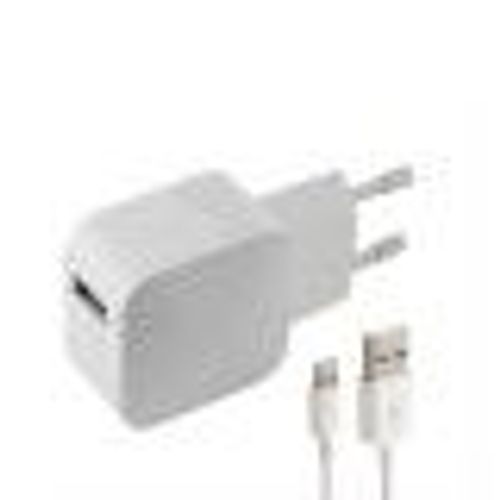 Chargeur Mural + Câble Lightning MFI KSIX USB 1 m 100-240 V 5 V 2,4 A Blanc