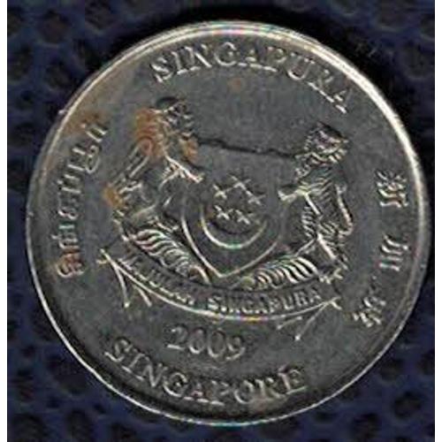 Singapour 2009 Pièce De Monnaie Coin 20 Twenty Cents De Dollar