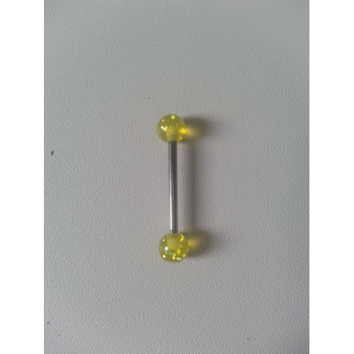 Piercing Pour La Langue En Jaune Transparent.