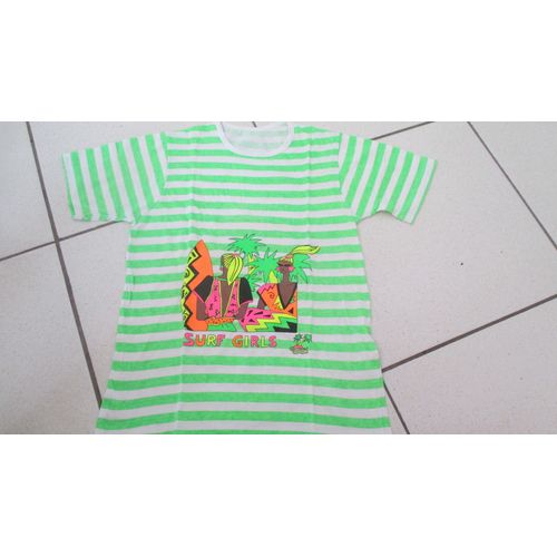 Tee-Shirt Fluo " Surf Girl" 14 Ans