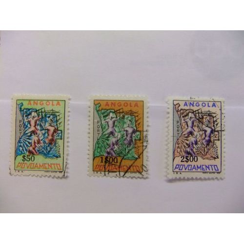 Angola 1965 Taxa Obligatoria Para Los Pobres Yvert N 515 / 517 Fu