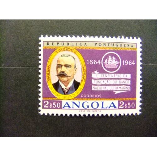 Angola 1964 Antonio Teixeira Gobernador Del Banco Central Yvert N 512 * Mh