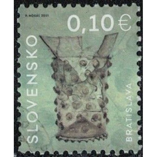 Slovaquie 2021 Oblitéré Used Gobelet En Verre Du 13ème Siècle Bratislava Y&t Sk 814 Su