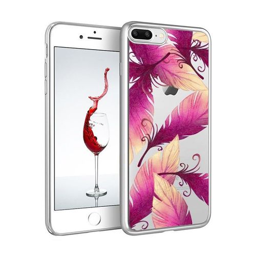 Coque Silicone Gel Transparente Plumes Pour Iphone 6 / 6s - Housse Bumper Anti Choc