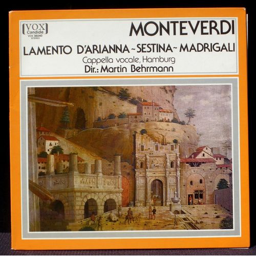 Monteverdi Lamento D¿Arianna - Sestina - Madrigaux - Martin Behrmann Lp & Cv Ex