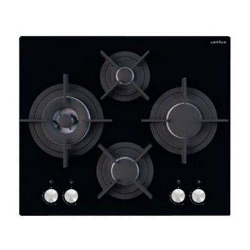 Airlux AV685HBK - Table de cuisson au gaz - 4 plaques de cuisson - Niche - largeur : 55 cm - profondeur : 47 cm - verre noir