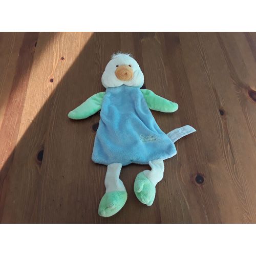Doudou Plat - Canard Bleu Et Vert
