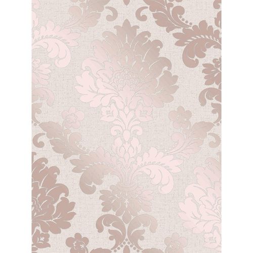 Quartz peint damassé rose d'or fin Décor FD42204
