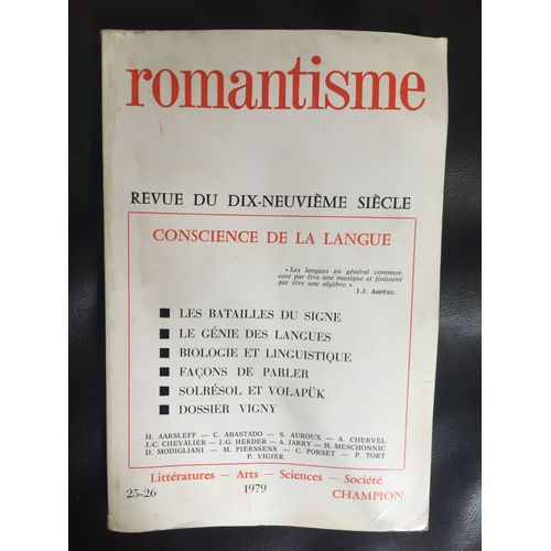 Romantisme Revue Du Dix-Neuvieme Siecle 25 