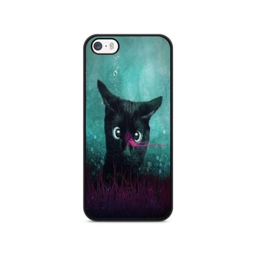 Coque Pour Iphone 5 / 5s / Se 2017 Silicone Chat Cat Animaux Main Coon Persan Ref 2001