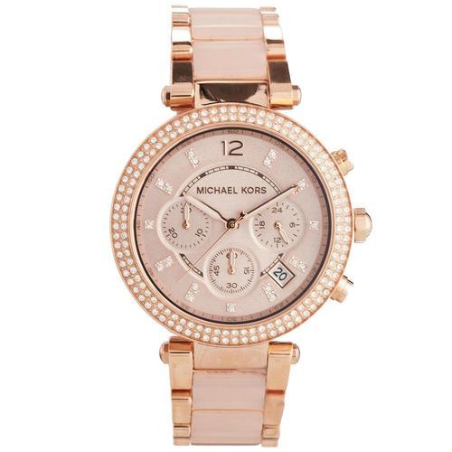 Michael Kors Parker Montre À Aiguilles Femme Taille Unique Doré Rose