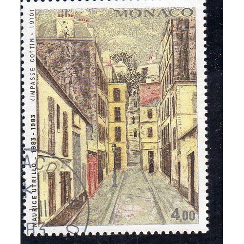Timbre-Poste De Monaco (Tableau De Maurice Utrillo : Impasse Cottin) 