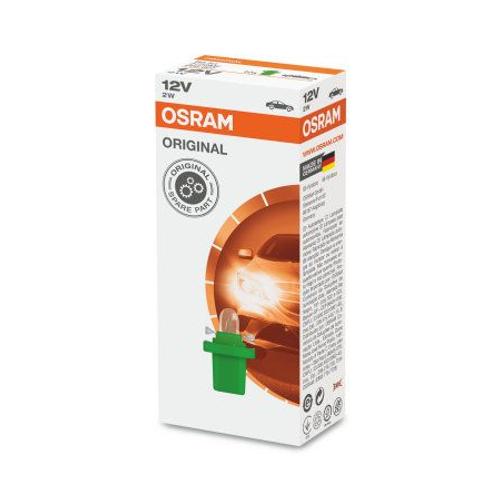 Osram Original 12v 2w Lampe Halogène Avec Socle En Plastique, B8.5d, Utilisation En Tant Qu¿Éclairage De Tableau De Bord Et D¿Instruments, 2722mf, Boîte Pliante (10 Pièces)