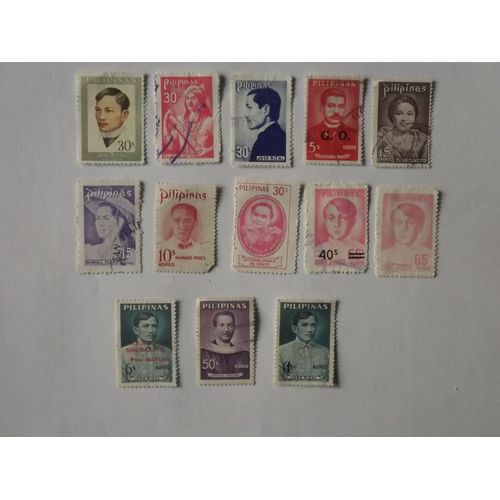 13 Timbres Personnalités Philippines