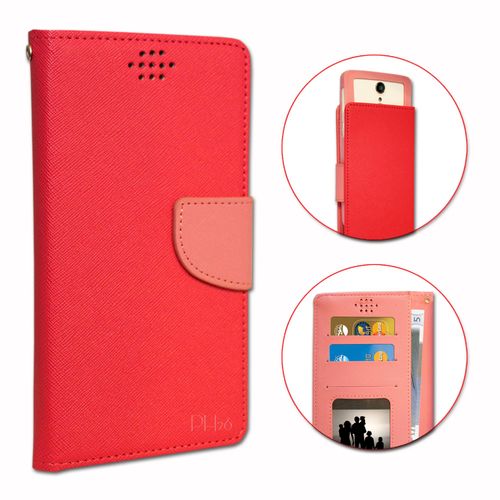Huawei Mate 9 Etui Housse Folio Fushia Façon Cuir Texturé Avec Porte Cartes Et Surpiqûres Apparentes By Ph26®