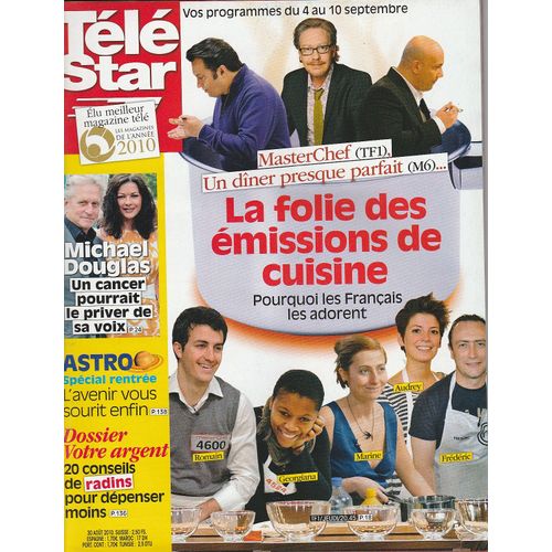 Télé Star N°1770 - 30/08/2010 - Romy Schneider (1p) - Camille Lacourt (3/4p) - Claire Keim (1/2p) - 