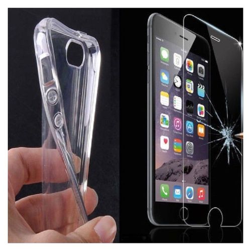 Coque Silicone Transparente + Film Verre Trempe Pour Iphone 8 Plus