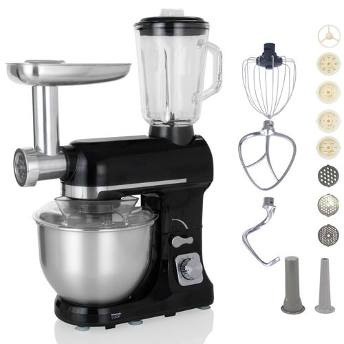robby - robot multifonctions 5l 1000w noir avec hachoir et blender 1,5l en verre - robimix noir