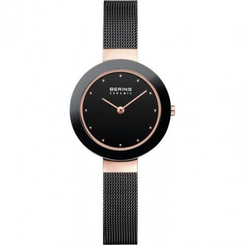 Montre Bering Femme Acier Rosé Milanais Noir 11429-166