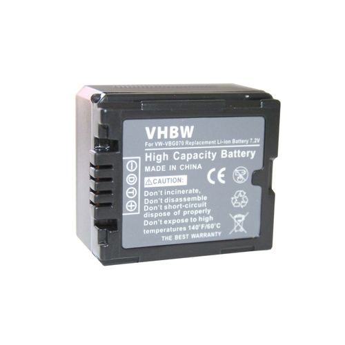 vhbw Li-Ion batterie 700mAh our appareil numérique camescope Panasonic SDR-H20, H40, H50, H60, H80, H90, H250, H280, VDR-D50, D160 remplace VW-VBG070