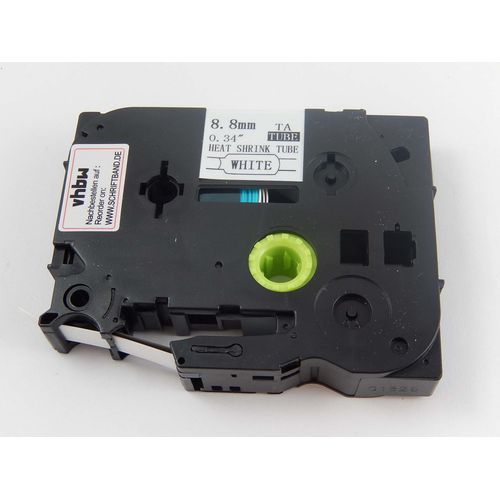 vhbw Ruban compatible avec Brother P-Touch PT-9500, PT-9500PC imprimante d'étiquettes Noir sur Blanc, cassette de gaine thermorétractable, 8,8 mm