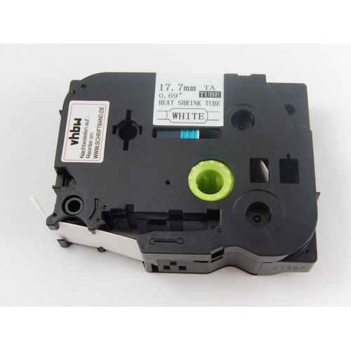 vhbw Ruban compatible avec Brother P-Touch PT-E300VP imprimante d'étiquettes Noir sur Blanc, cassette de gaine thermorétractable, 17,7 mm
