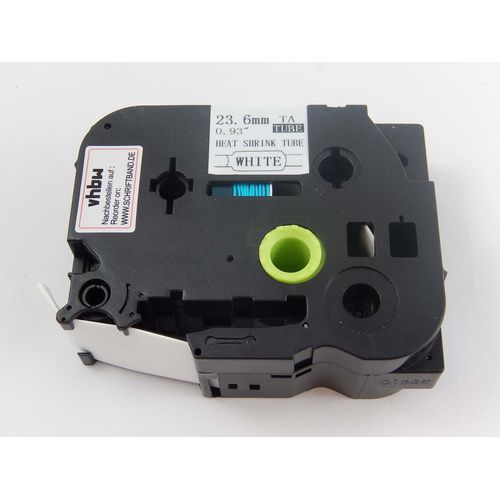 vhbw Ruban compatible avec Brother P-Touch PT-E300VP imprimante d'étiquettes Noir sur Blanc, cassette de gaine thermorétractable, 23.6 mm
