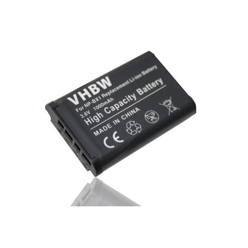 vhbw Li-Ion batterie 1000mAh (3.6V) pour appareil photo DSLR Sony Actioncam FDR-X1000V, FDR-X1000VR remplace NP-BX1