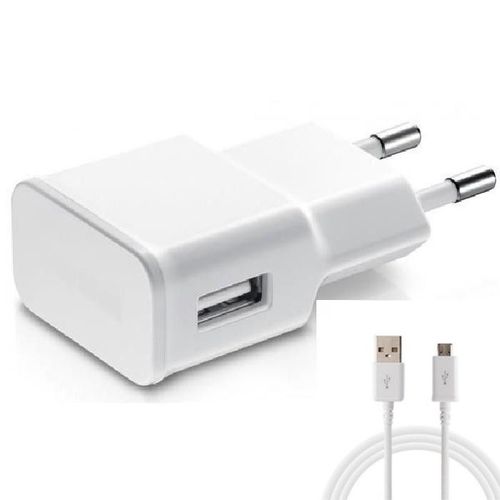Chargeur Secteur/Usb + Câble Usb/Micro-Usb Universel Pour Samsung / Sony / Wiko / Lg /Huawei Blanc Couleur :
