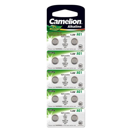 Lot de 10 Piles Boutons AG1 364A 1.55V Alkaline
