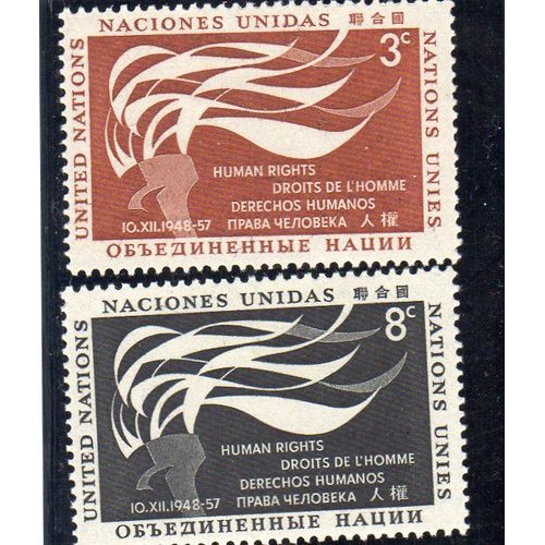 Timbres-Poste Des Nations Unies, Bureau De New-York (Journée Des Droits De L'homme)