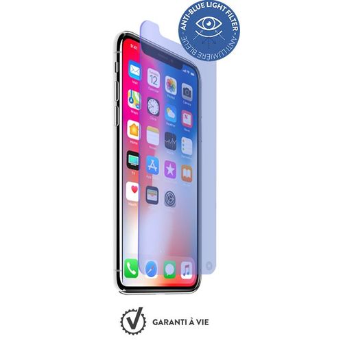 Bigben Interactive Force Glass Anti-Blue - Protection D'écran Pour Téléphone Portable - Verre - Bleu Clair - Pour Apple Iphone X