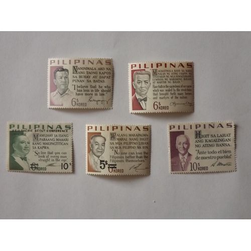 5 Timbres Personnalités Philippines