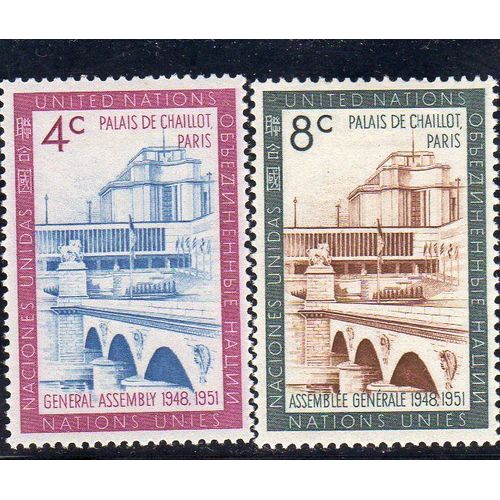 Timbres-Poste Des Nations Unies, Bureau De New-York (Assemblées Générales De L'onu À Paris En 1948 Et 1951)