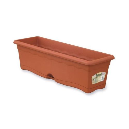 Plastiken Jardiniere Rectangulaire Ø 60 X 20 Cm Avec Plateau - Terracotta