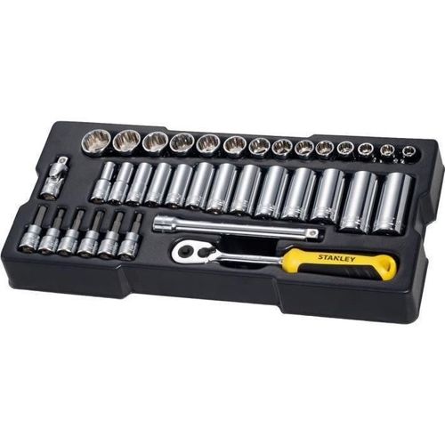 STANLEY Jeu de 36 douilles 3/8" avec embouts