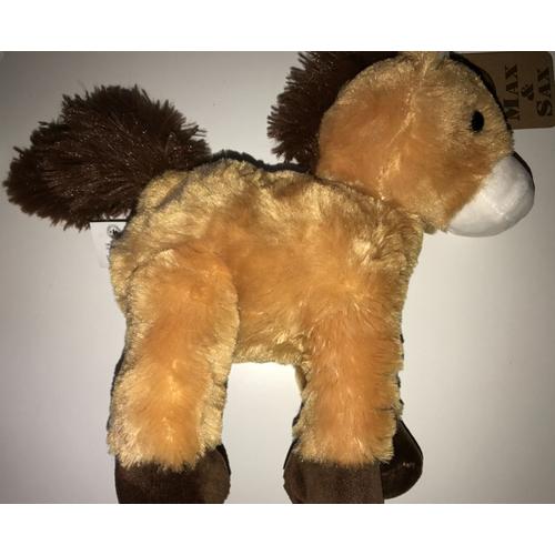 Doudou Peluche Cheval Poney Camel Caramel Beige  Marron Max And Sax Jouet Enfant Animal Max & Sax