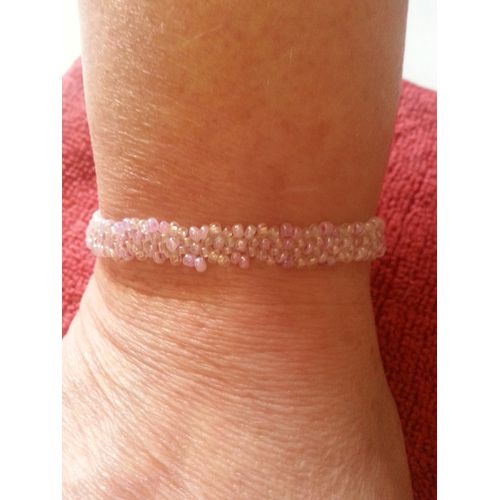 Bracelet En Perles De Rocailles, En Rose