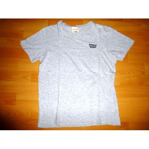 T-Shirt Complices Manches Courtes En V - Gris -14/16 Ans