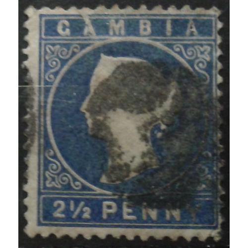 Timbre Gambia Gambie 1886 Yvert Et Tellier N°15 Queen Victoria Oblitéré